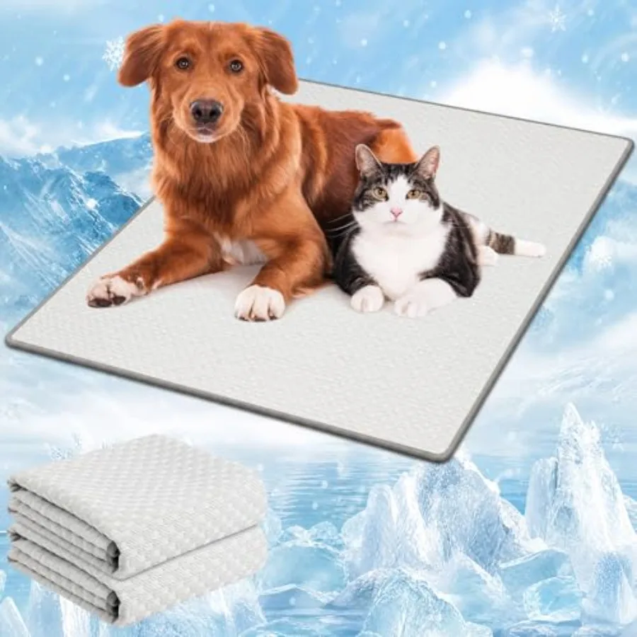 2 Pack Dog Cooling Mat Washable Self Cooling Pet Pad for Cats Dogs, Ice Silk Cold Kennel Crate Mat with Chill Fiber for Summer
2 Pack Dog Cooling Mat Washable Self Cooling Pet Pad for Cats Dogs, Ice Silk Cold Kennel Crate Mat with Chill Fiber for Summer