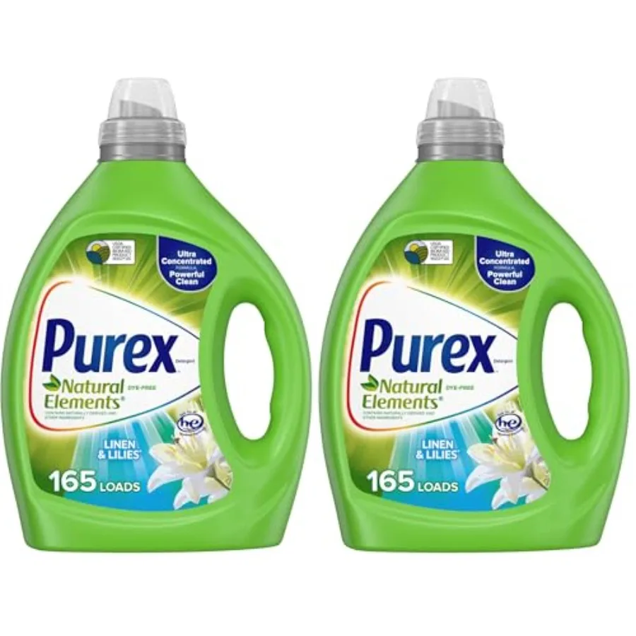 Purex Natural Elements Fresh Lilies Linen Liquid Detergent, 82.5 oz,,Ultra-Concentrated, Dye-Free, USDA Certified Biobased Prod
Purex Natural Elements Fresh Lilies Linen Liquid Detergent, 82.5 oz,,Ultra-Concentrated, Dye-Free, USDA Certified Biobased Prod