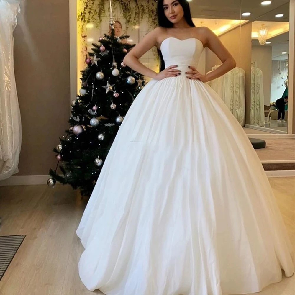 GUXQD Sweetheart Ball Gown Wedding Dresses Vestido De Noiva Simple Design Satin High Quality Formal Princess Bride Dresses
GUXQD Sweetheart Ball Gown Wedding Dresses Vestido De Noiva Simple Design Satin High Quality Formal Princess Bride Dresses