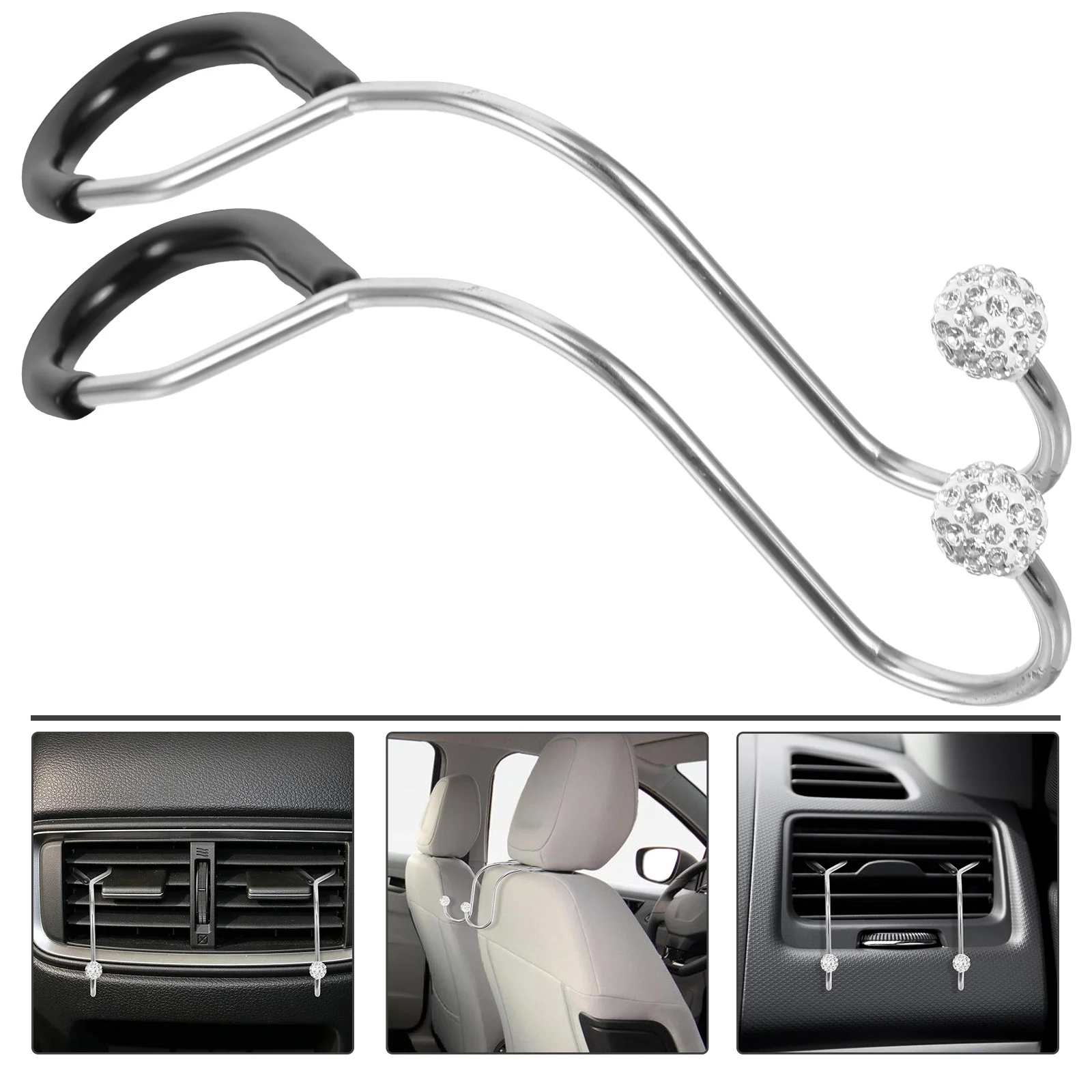 2pcs Car Hooks White Hidden Rhinestone Durable Material Multi Function Car ganizer Headrest Hooks Seats Bag Hanger
2pcs Car Hooks White Hidden Rhinestone Durable Material Multi Function Car ganizer Headrest Hooks Seats Bag Hanger