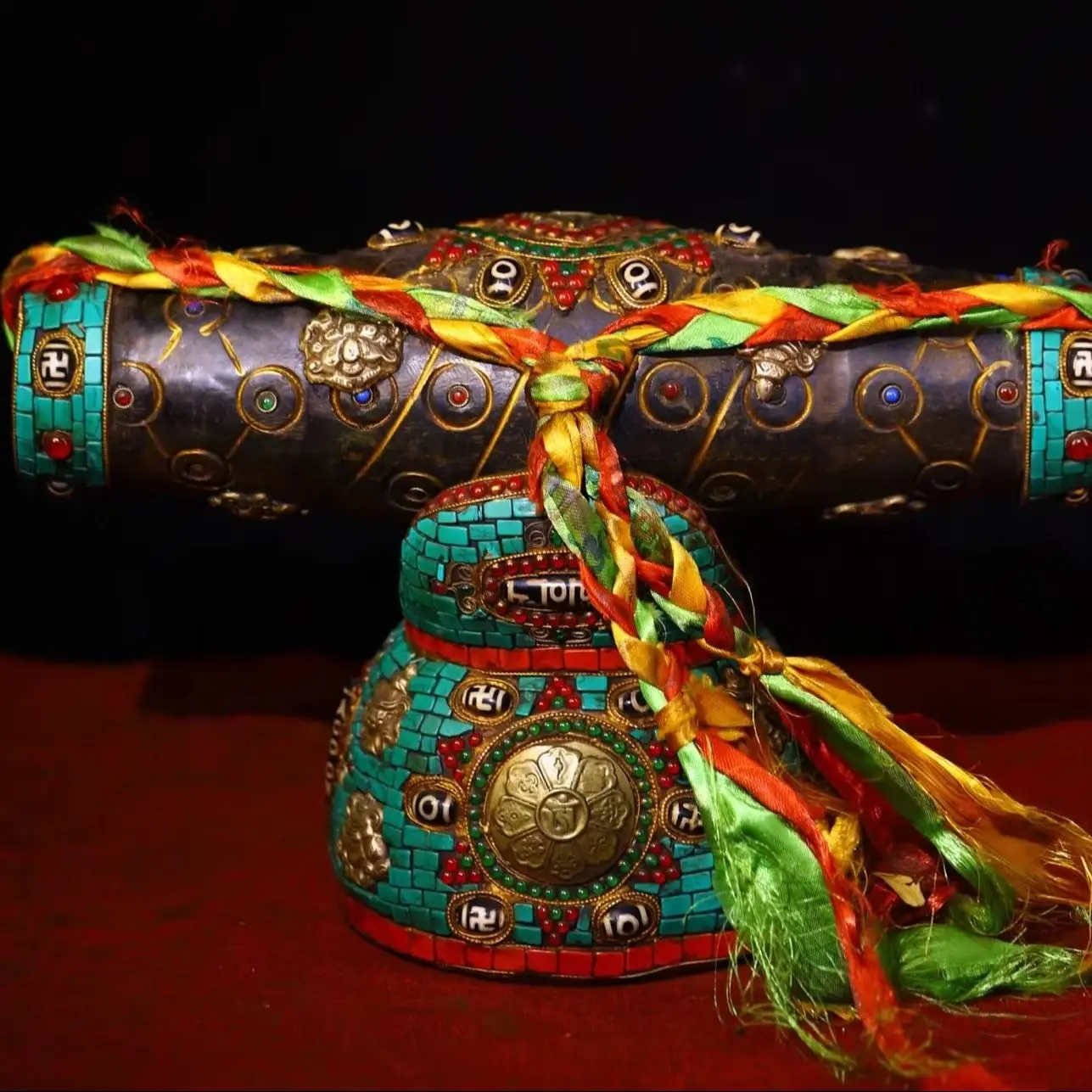 12"Tibetan Temple Collection Old Meteorite Mosaic Gem gZi Beads Turquoise Eight Treasures Vajra Buddha Beads Base Worship Hall
12"Tibetan Temple Collection Old Meteorite Mosaic Gem gZi Beads Turquoise Eight Treasures Vajra Buddha Beads Base Worship Hall