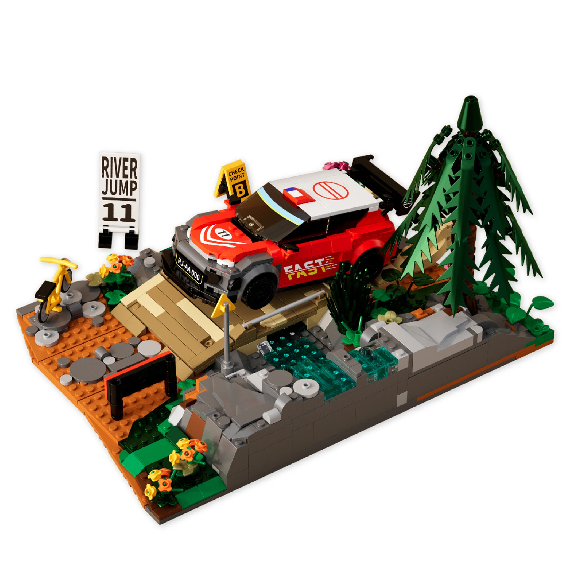 1103 шт., внедорожник, сцена прыжков по реке, строительные блоки, креативный мост, внедорожный автомобиль, кирпичи, настольный орнамент, игрушки для детей, взрослых, подарки
1103 шт., внедорожник, сцена прыжков по реке, строительные блоки, креативный мост, внедорожный автомобиль, кирпичи, настольный орнамент, игрушки для детей, взрослых, подарки