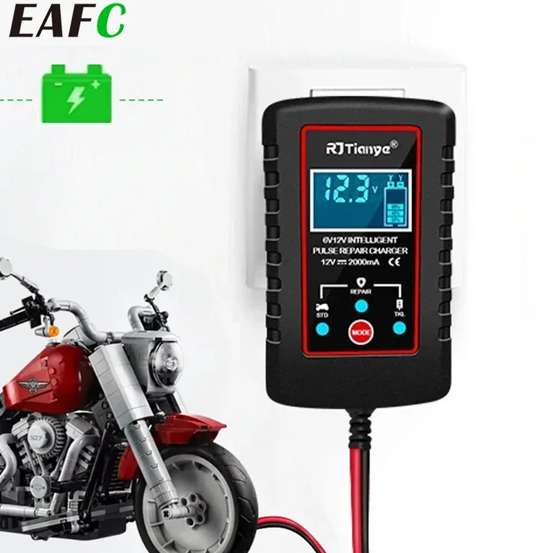 EAFC 2A Smart Car Motorcycle Battery Charger 12V/6V Battery Automatic AGM Lead-Acid Mini Portable Moto Toy Battery Charger
EAFC 2A Smart Car Motorcycle Battery Charger 12V/6V Battery Automatic AGM Lead-Acid Mini Portable Moto Toy Battery Charger