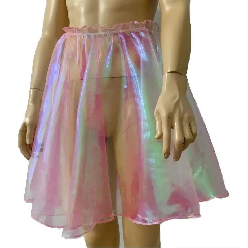 Man Pink Laser Hologram A Line Sheer Skirts Women See Through Elastic Waist Live Show Dance Costume FKK Party DJ Club BF Gift
Man Pink Laser Hologram A Line Sheer Skirts Women See Through Elastic Waist Live Show Dance Costume FKK Party DJ Club BF Gift