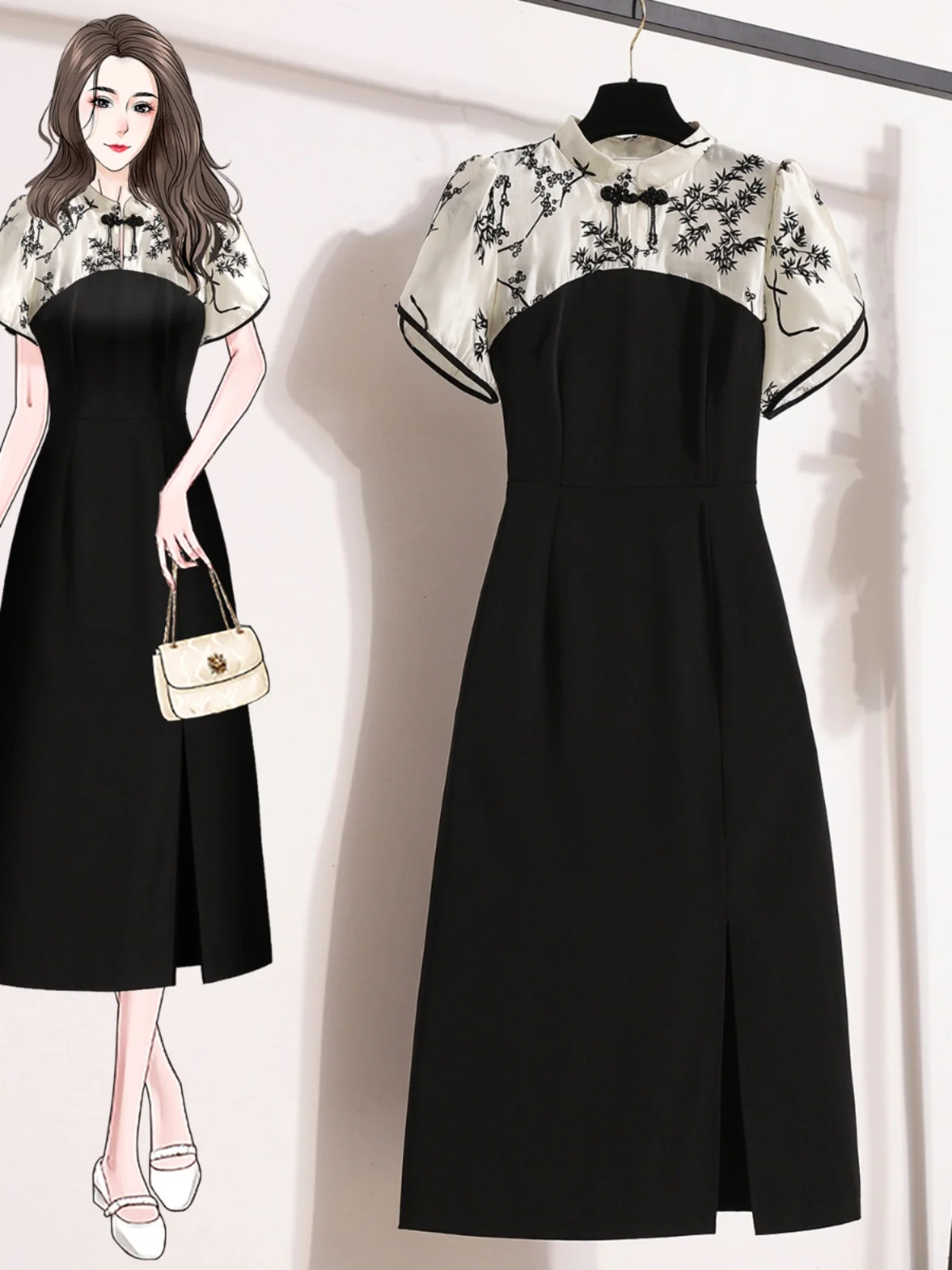 Elegant Black Maxi Dress with High Waist Sash And Side Slit for plus Size Women Korean Style Commute High Waist A-Line Skirt
Elegant Black Maxi Dress with High Waist Sash And Side Slit for plus Size Women Korean Style Commute High Waist A-Line Skirt