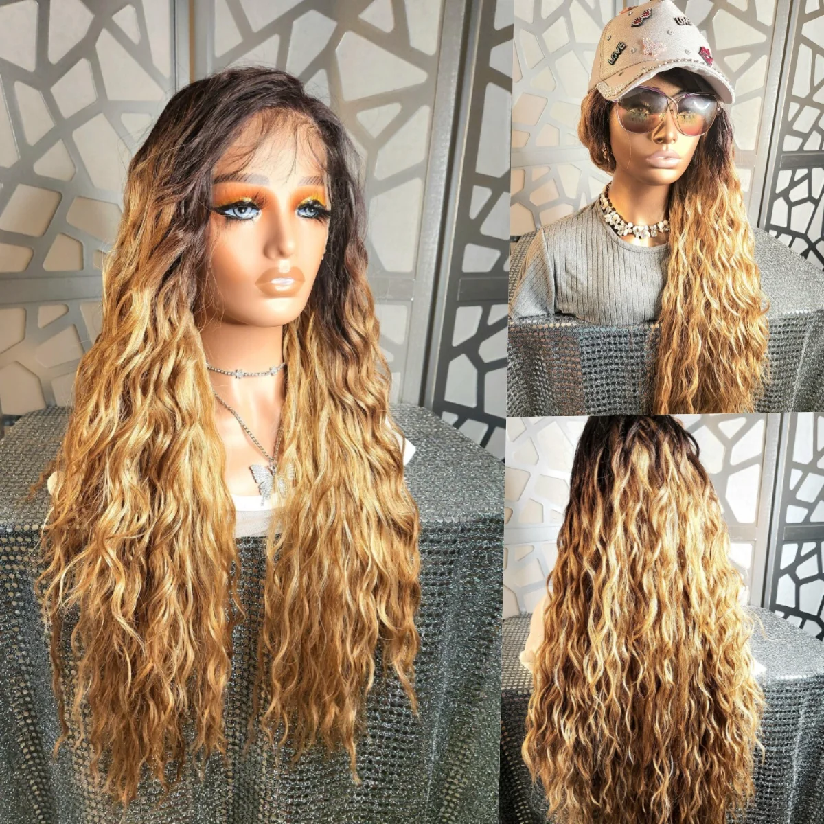 Наращивание волос золотого блондинки с черным корнем для ежедневного использования Длинные волосы Cornrows Глубокая волна Поддельный синтетический парик шнурка для уличного стиля
Наращивание волос золотого блондинки с черным корнем для ежедневного использования Длинные волосы Cornrows Глубокая волна Поддельный синтетический парик шнурка для уличного стиля