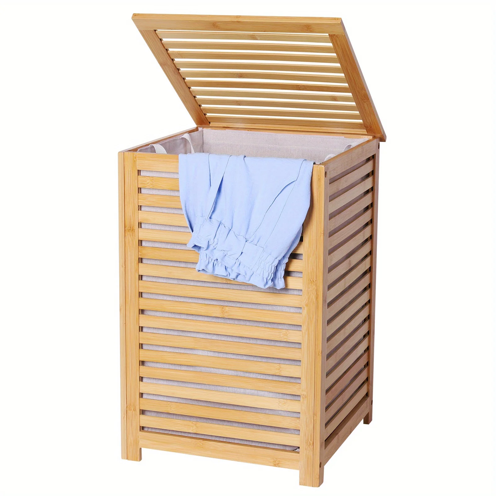 Laundry Basket with Lid, 31.7 Gallon Bamboo Laundry Basket with Removable Liner Bag, Bamboo Laundry Basket, Clothes Divider
Laundry Basket with Lid, 31.7 Gallon Bamboo Laundry Basket with Removable Liner Bag, Bamboo Laundry Basket, Clothes Divider