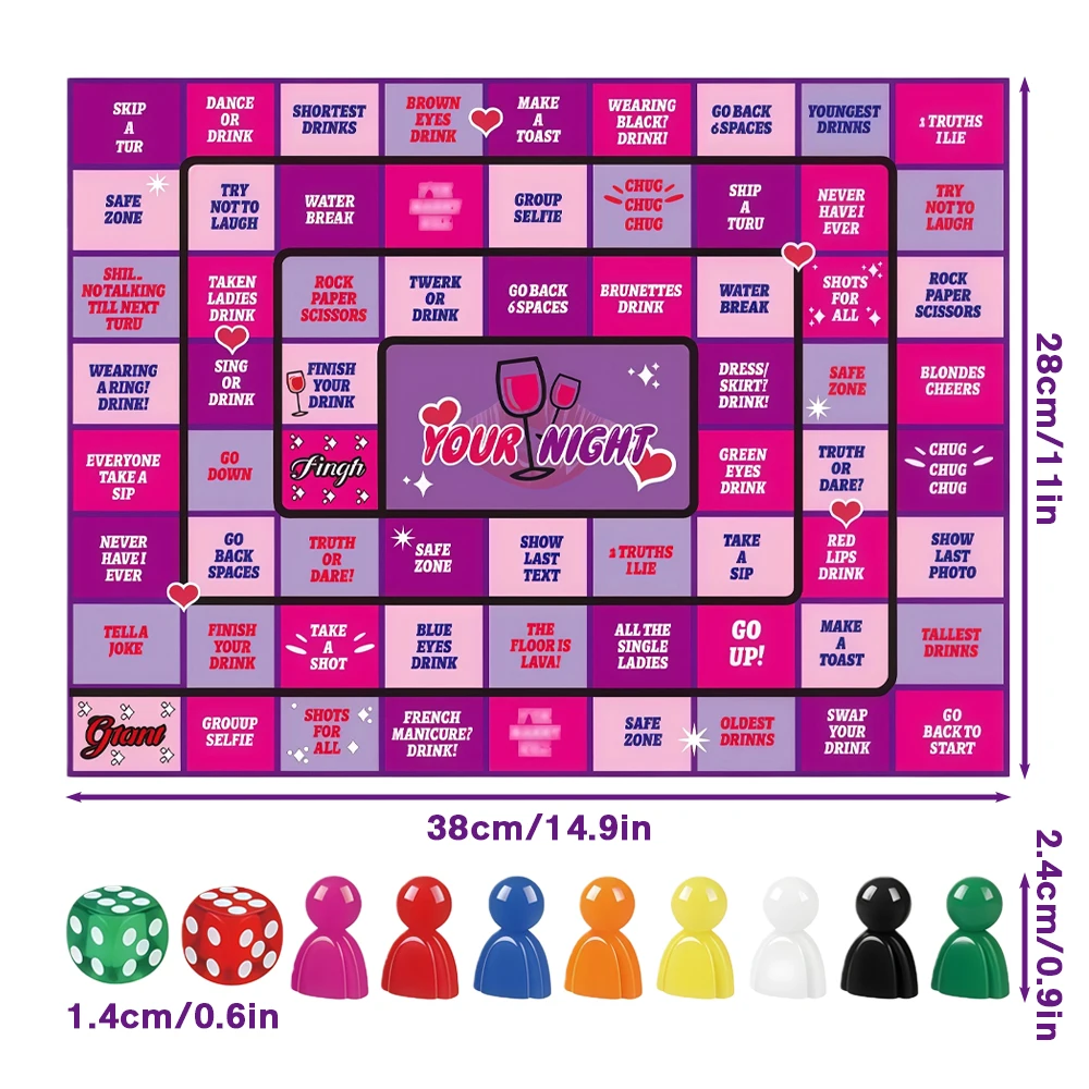 Interactive Drinking Board Game Set | Fun Party Dice Game for Adults, Couples, Friends & Families – Perfect for Bars, Gatherings
Interactive Drinking Board Game Set | Fun Party Dice Game for Adults, Couples, Friends & Families – Perfect for Bars, Gatherings