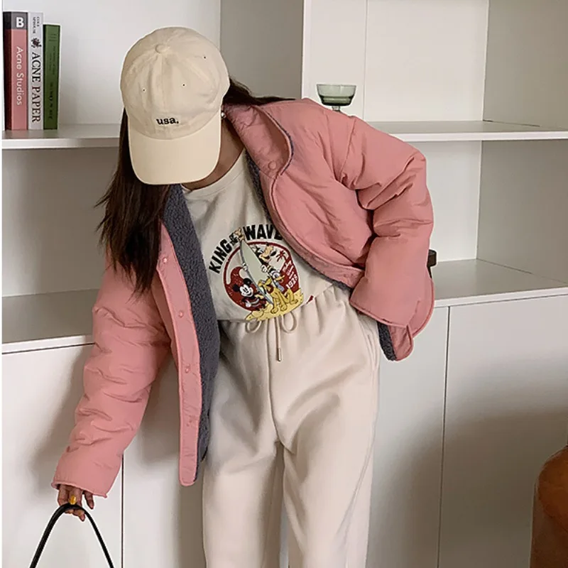 Women's Casual Loose Cotton Jaet Double-Sided Wear Lamb Fur Collar Insertion Cotton Upper Apparel Korean Sle Chic Winter ...
Women's Casual Loose Cotton Jaet Double-Sided Wear Lamb Fur Collar Insertion Cotton Upper Apparel Korean Sle Chic Winter ...