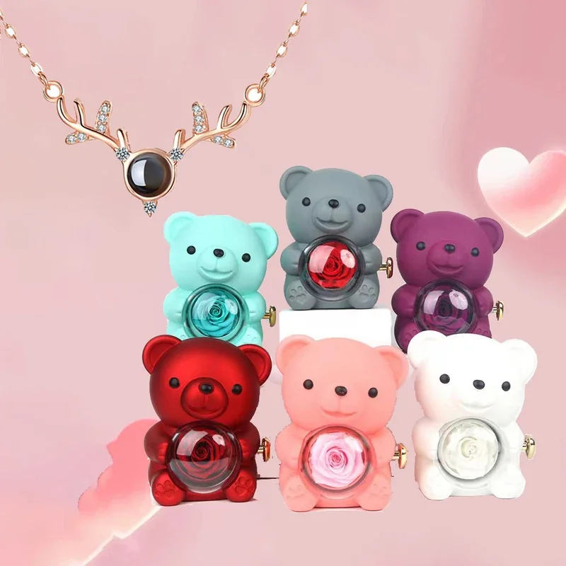 Customized Color Photo Projection Antler Necklaces With Cute Bear Rose Flower Gift Box New Festival Christmas Party Gifts
Customized Color Photo Projection Antler Necklaces With Cute Bear Rose Flower Gift Box New Festival Christmas Party Gifts