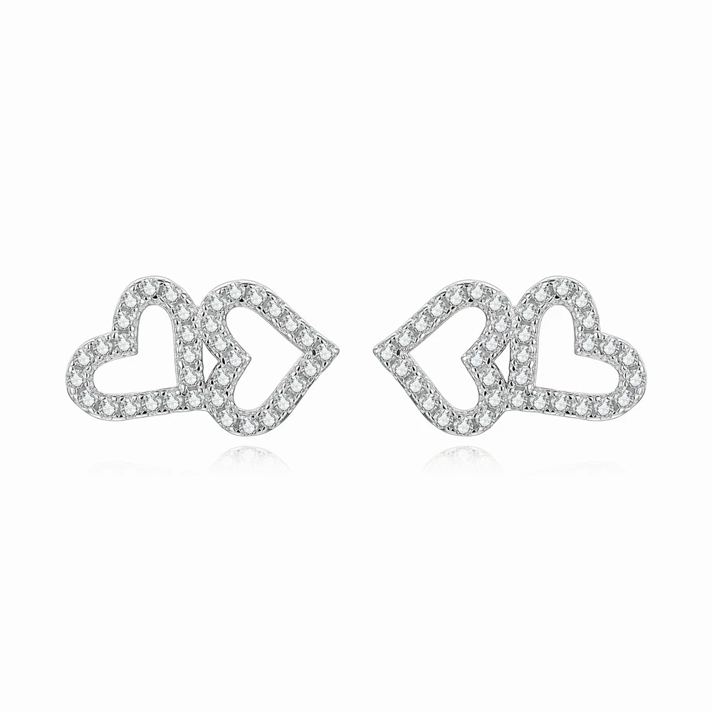 D Color all Moissanite Double Love Earrings S925 Sterling Silver Ear Studs For Women Birthday Mother's Day Party Jewelry Gift
D Color all Moissanite Double Love Earrings S925 Sterling Silver Ear Studs For Women Birthday Mother's Day Party Jewelry Gift