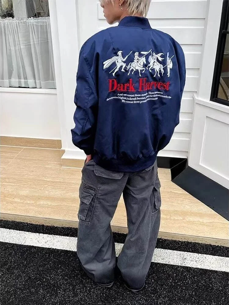 American Street War Embroidery Flight Jaet Men's Women's Casual Loose Outerwear for Couples Autumn New Sle High Street
American Street War Embroidery Flight Jaet Men's Women's Casual Loose Outerwear for Couples Autumn New Sle High Street