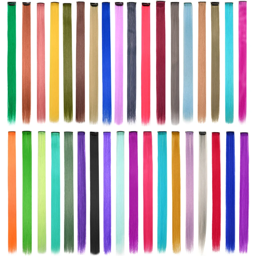 10PCS/Pack Colored Party Highlights Clip in Hair Extensions for Girls 22 Inches Omber colors Straight Hair Synthetic Hairpieces
10PCS/Pack Colored Party Highlights Clip in Hair Extensions for Girls 22 Inches Omber colors Straight Hair Synthetic Hairpieces