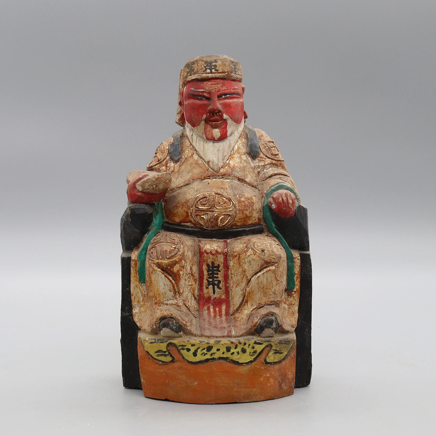 Hand painted wooden statuette, the God of Wealth, old temple statue, home decoration
Hand painted wooden statuette, the God of Wealth, old temple statue, home decoration