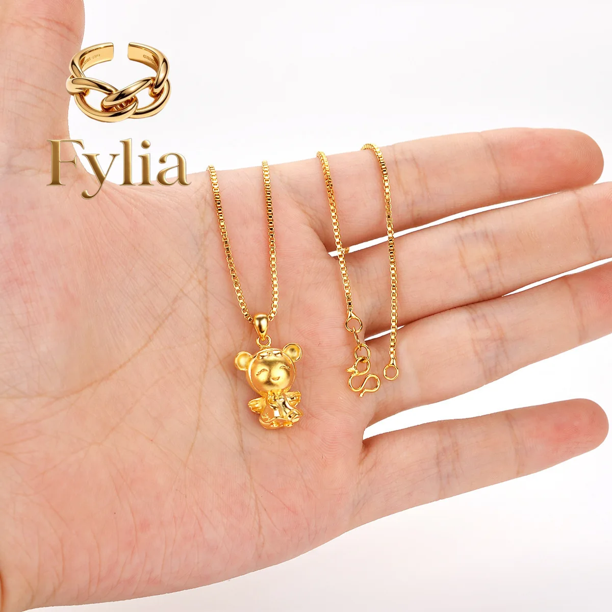 Fylia Jewelry Euro Coin Angel Pendant AU999 Women's 24K Gold - Pure AU999, clear euro pattern, fine angel details
Fylia Jewelry Euro Coin Angel Pendant AU999 Women's 24K Gold - Pure AU999, clear euro pattern, fine angel details