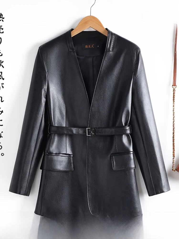 Весна 2025: Женская приталенная кожаная куртка из овчины средней длины, ветровка, деловой пиджак, верхняя одежда
Весна 2025: Женская приталенная кожаная куртка из овчины средней длины, ветровка, деловой пиджак, верхняя одежда