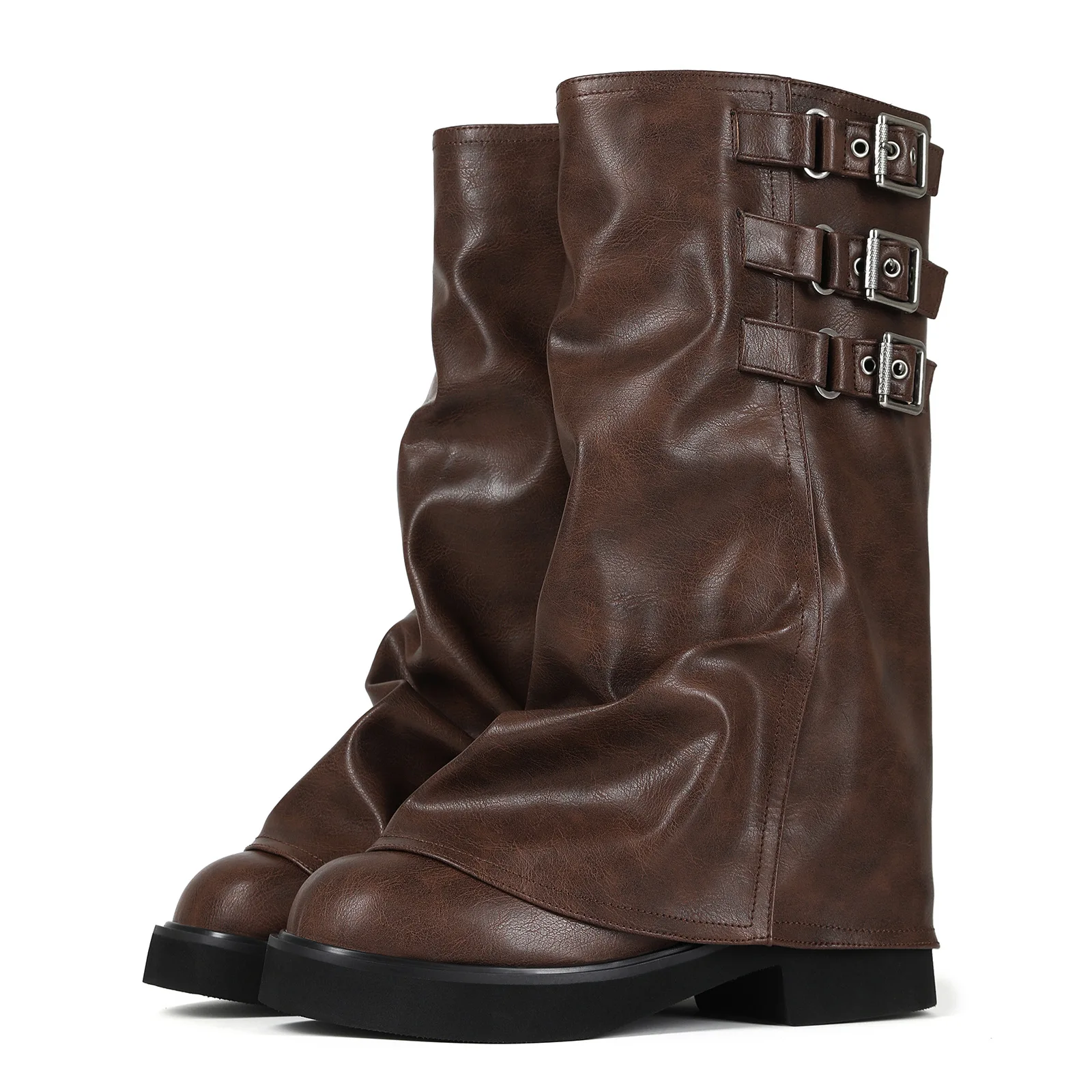 Women's Triple Buckle Slouchy Western Knee High Boots Round Toe Thick Platform Block Heel Biker Booties Cowgirl Style Punk
Women's Triple Buckle Slouchy Western Knee High Boots Round Toe Thick Platform Block Heel Biker Booties Cowgirl Style Punk