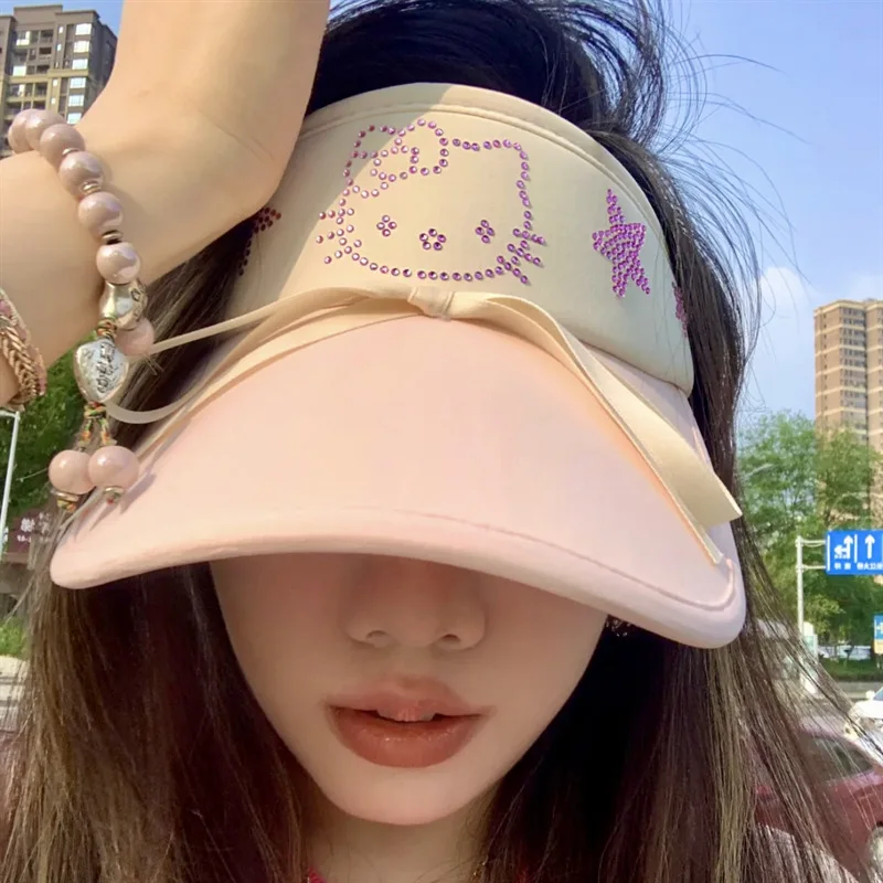 Cute Diamonds Hello Kitty Pattern Sunscreen Empty Top Hats for Women Y2k Baseball Hat Female Summer Cycling Sun Caps
Cute Diamonds Hello Kitty Pattern Sunscreen Empty Top Hats for Women Y2k Baseball Hat Female Summer Cycling Sun Caps