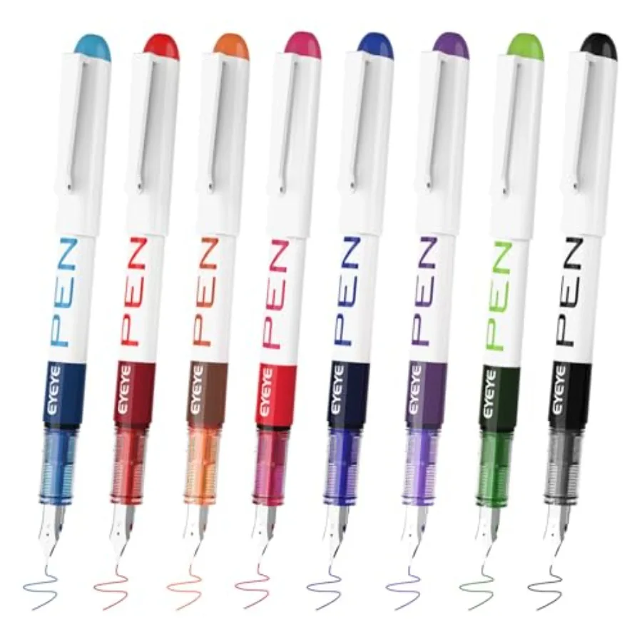 Fountain Pens for Writing, 8 Pack Assorted Colors Fine Point Disposable Fountain Pens Stainless Steel Nib, Smooth Writing for J
Fountain Pens for Writing, 8 Pack Assorted Colors Fine Point Disposable Fountain Pens Stainless Steel Nib, Smooth Writing for J