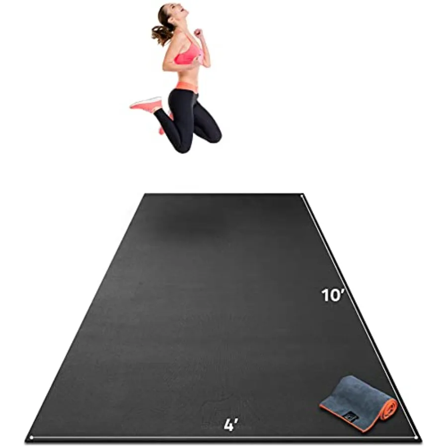 Large Exercise Mat 1/4 Thick Ultra Durable Workout Mat for Home Gym Flooring Black Non-Slip, Flat, Yoga Weight Lifting Floor Ma
Large Exercise Mat 1/4 Thick Ultra Durable Workout Mat for Home Gym Flooring Black Non-Slip, Flat, Yoga Weight Lifting Floor Ma