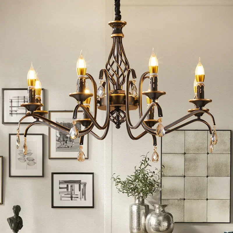 TINNY American Crystal Chandelier Retro creativity Room Restaurant Bedroom Villa Hotel Western Restaurant Cafe Pendent Lamp
TINNY American Crystal Chandelier Retro creativity Room Restaurant Bedroom Villa Hotel Western Restaurant Cafe Pendent Lamp