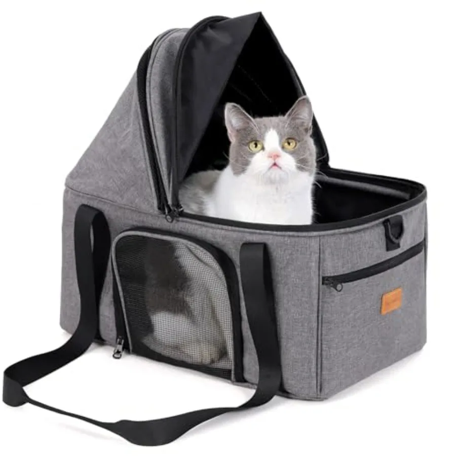 Top-Expandable Cat Carrier, Soft Sided Cat Bag Carrier for Pet Up to 15 lbs, Upgraded Small Dog Car Seat, Puppy Travel Bag with
Top-Expandable Cat Carrier, Soft Sided Cat Bag Carrier for Pet Up to 15 lbs, Upgraded Small Dog Car Seat, Puppy Travel Bag with