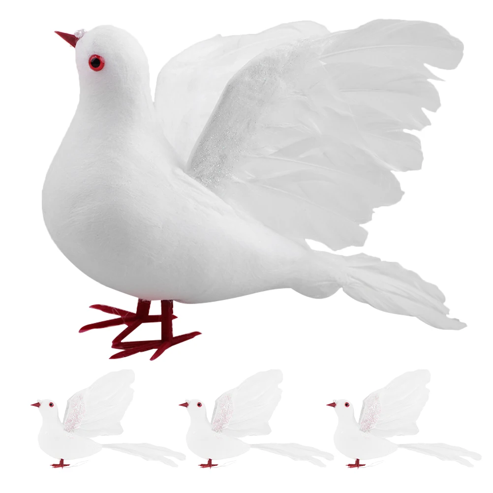 4 Pcs Artificial Peace Doves Wedding Decoration Realistic Feathered Birds Ornament Xmas Tree Home Party Accessories
4 Pcs Artificial Peace Doves Wedding Decoration Realistic Feathered Birds Ornament Xmas Tree Home Party Accessories