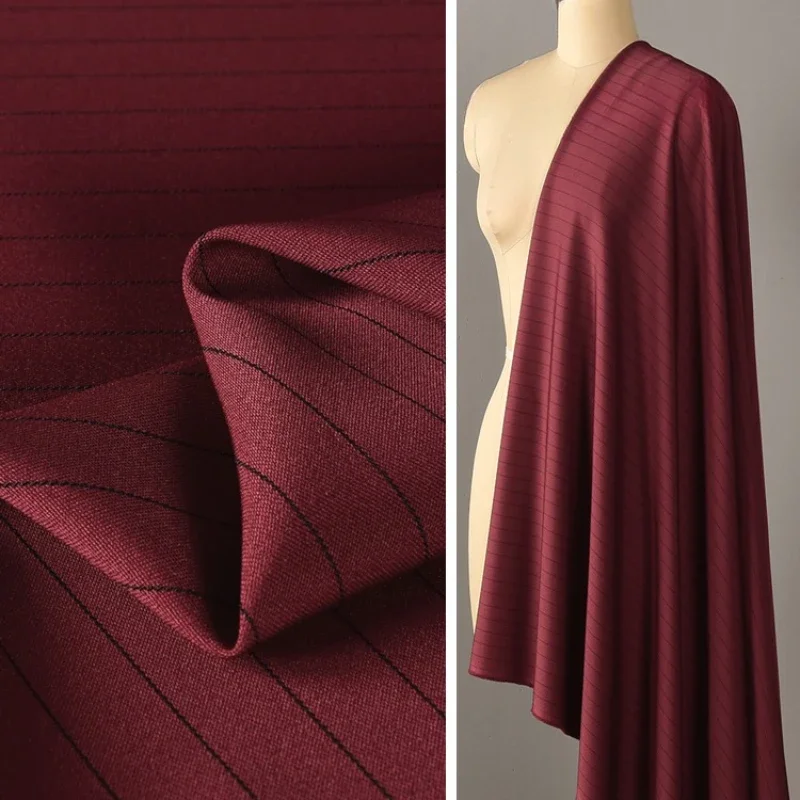 Wine Red Fine Striped Striped Fabric Classic and Fashionable Wrinkle Resistant Suit Dress Uniform Vest Clothing Fabric
Wine Red Fine Striped Striped Fabric Classic and Fashionable Wrinkle Resistant Suit Dress Uniform Vest Clothing Fabric