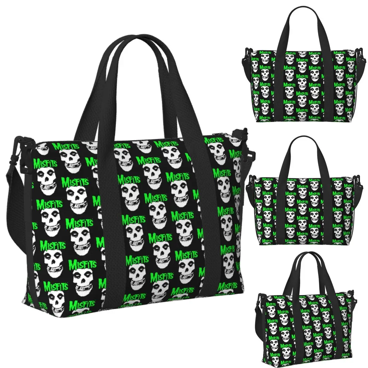 Custom Misfits Skull Beach Travel Bag Large Capacity Tote Bags for Gym Yoga Women Shopping Duffle Shoulder Bag 
Custom Misfits Skull Beach Travel Bag Large Capacity Tote Bags for Gym Yoga Women Shopping Duffle Shoulder Bag
