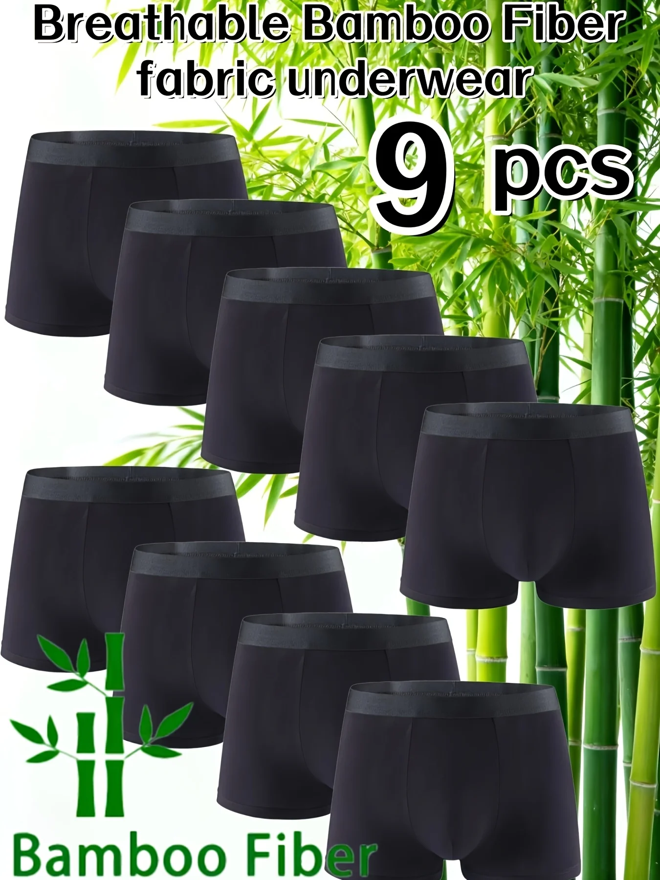 9Pcs Men's Bamboo Fiber Black Boxer Shorts Thin Quick Drying Soft and Comfortable Men Underwear Daily Casual Boxer Briefs
9Pcs Men's Bamboo Fiber Black Boxer Shorts Thin Quick Drying Soft and Comfortable Men Underwear Daily Casual Boxer Briefs