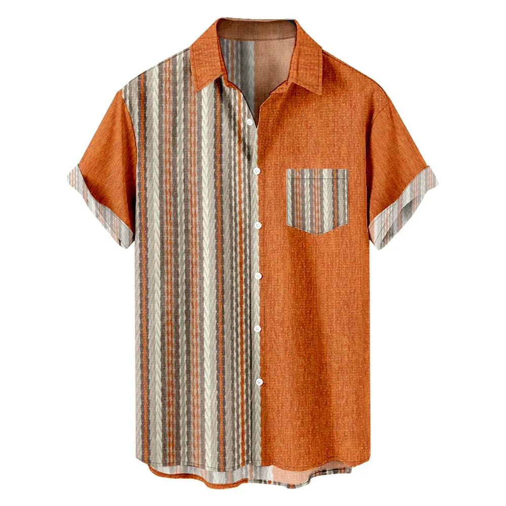 Striped Printed Pocket Shirt Street Style Casual Vacation Beach Short Sleeved Hawaiian Shirt Top Loose and Breathable
Striped Printed Pocket Shirt Street Style Casual Vacation Beach Short Sleeved Hawaiian Shirt Top Loose and Breathable