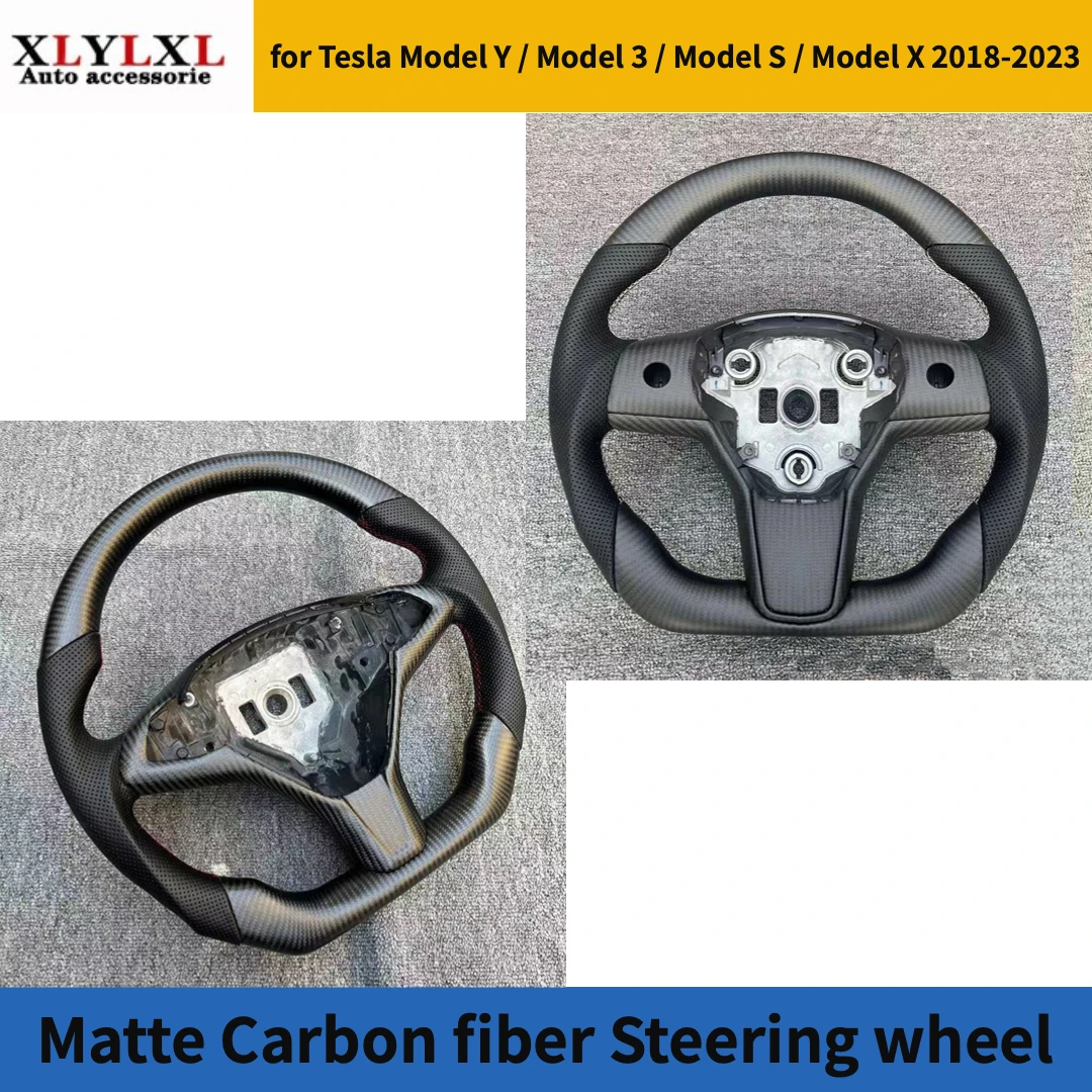 Matte real Carbon fiber Steering wheel for Tesla Model Y Steering wheel for Tesla Model 3 real leather Steering wheel
Matte real Carbon fiber Steering wheel for Tesla Model Y Steering wheel for Tesla Model 3 real leather Steering wheel