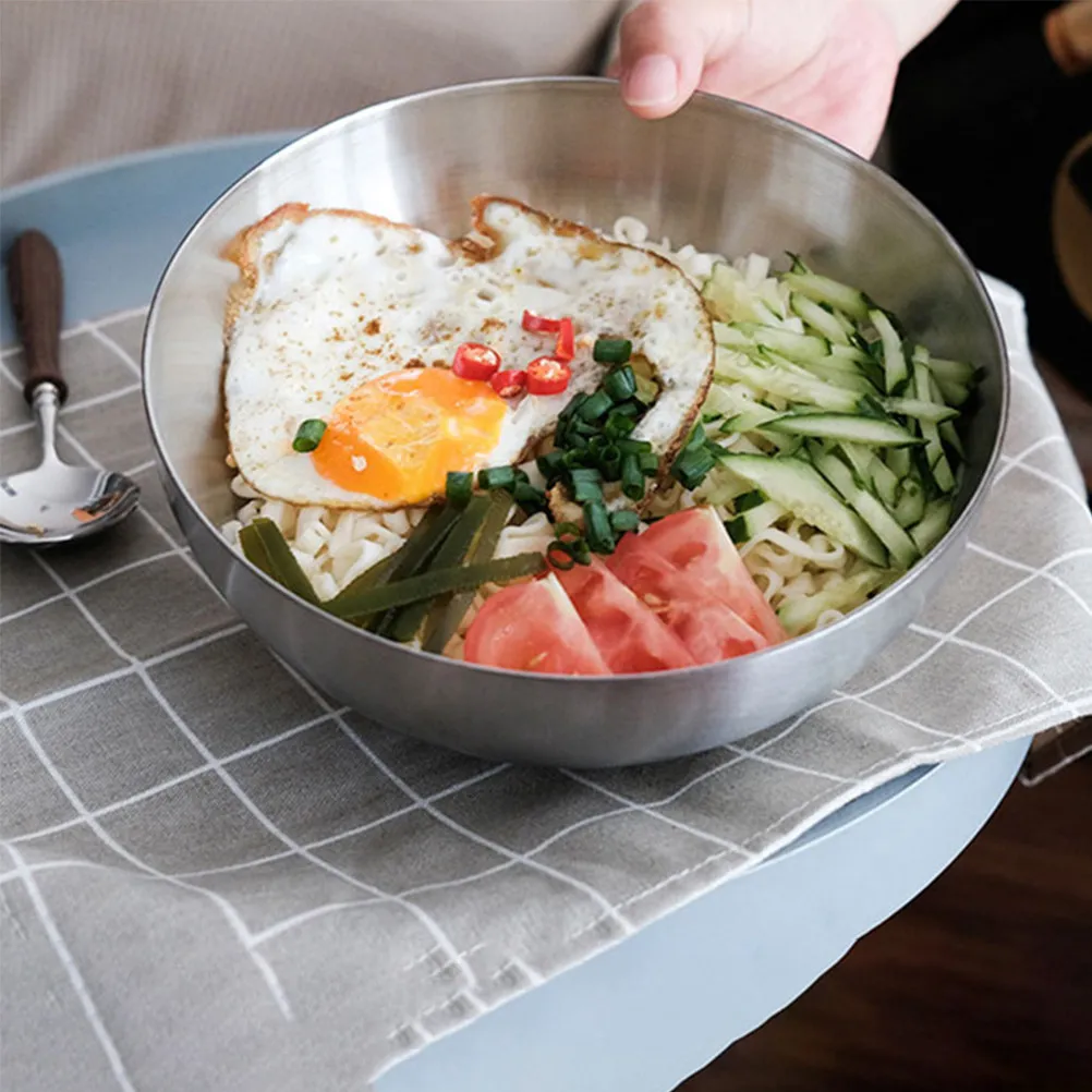 2Pcs Stainless Steel Korean Style Salad Bowls Multipurpose Mixing Serving Fruit Rice Snack Cooking Bowls for Kitchen Use
2Pcs Stainless Steel Korean Style Salad Bowls Multipurpose Mixing Serving Fruit Rice Snack Cooking Bowls for Kitchen Use