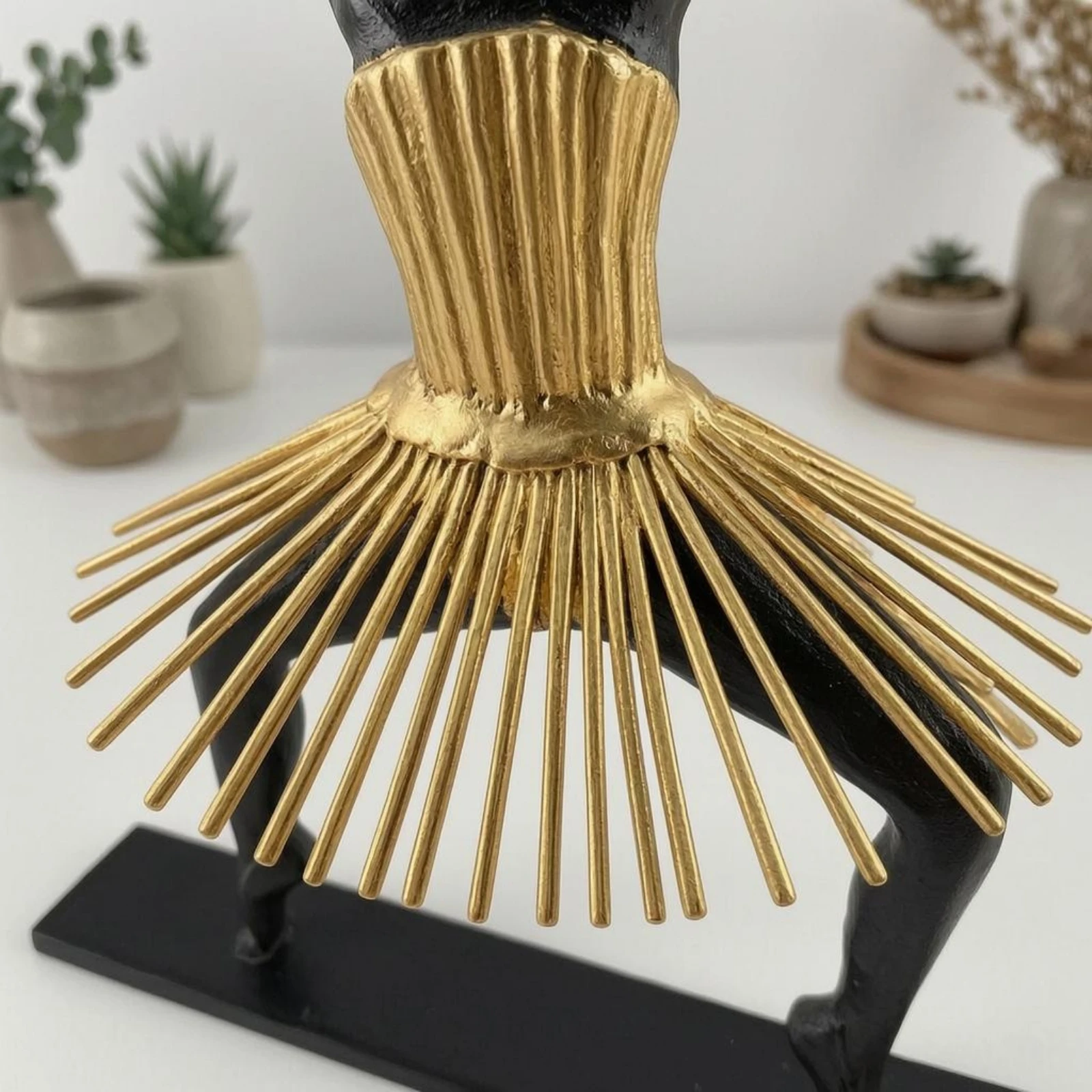 Ballerina Girl Figurine Gold Toned Abstract Ballerina Statue Standing Dancer Sculpture Black Ballet Dancer Statue Stylized Skirt
Ballerina Girl Figurine Gold Toned Abstract Ballerina Statue Standing Dancer Sculpture Black Ballet Dancer Statue Stylized Skirt