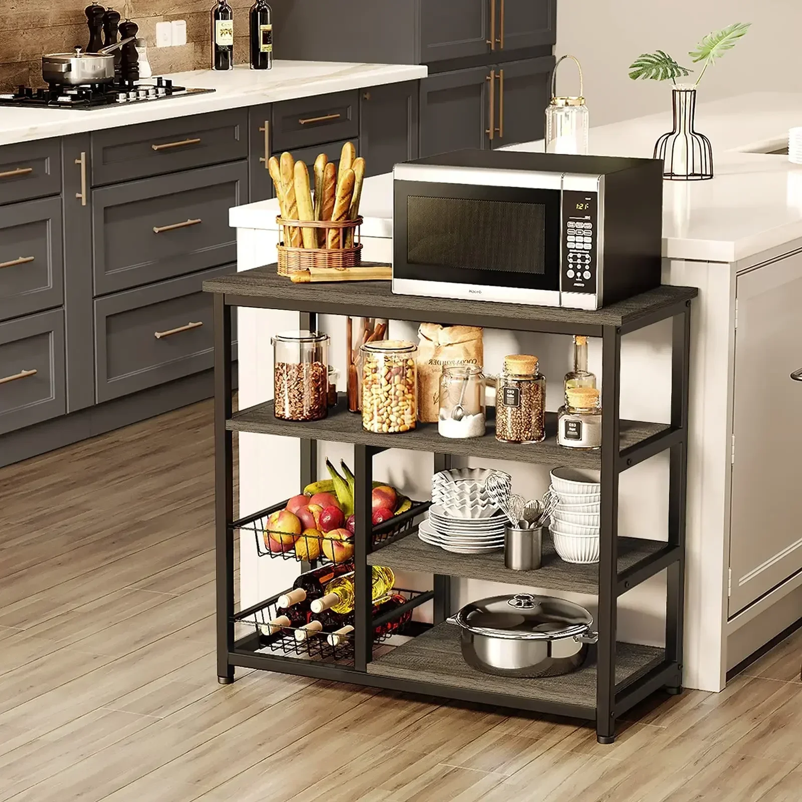 Factory price Kitchen Baking Rack Storage Rack Standing Storage Workstation Can Be Used As Microwave Rack, Bookshelf, Fruit Sp
Factory price Kitchen Baking Rack Storage Rack Standing Storage Workstation Can Be Used As Microwave Rack, Bookshelf, Fruit Sp
