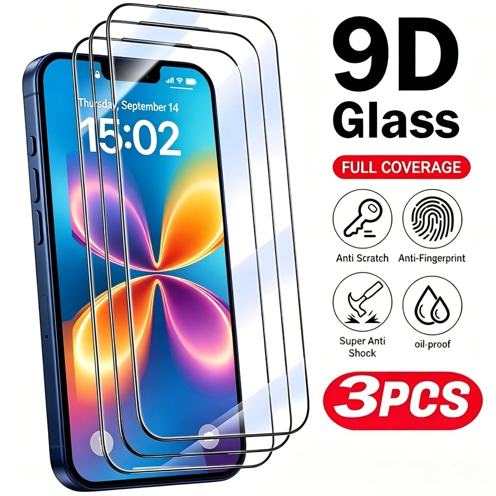 3Pcs Full Coverage Screen Protector for iPhone17/16/15/14/Pro Max/Air/17e/16e/Tempered Glass for iPhone 13/12/11/Pro/15/14/Plus
3Pcs Full Coverage Screen Protector for iPhone17/16/15/14/Pro Max/Air/17e/16e/Tempered Glass for iPhone 13/12/11/Pro/15/14/Plus