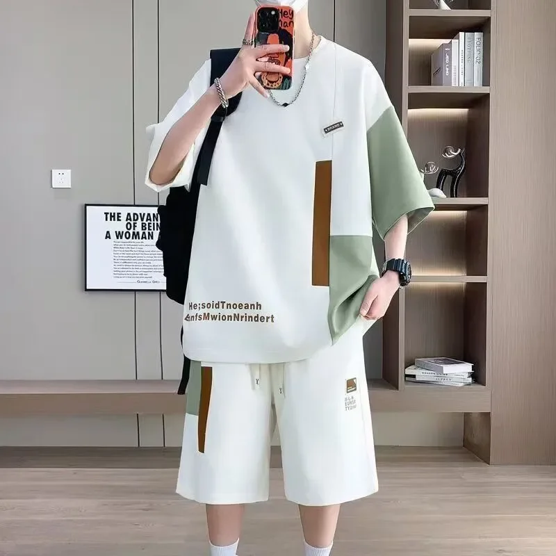 Men Color Block Ice Silk Short Sleeve T Shirt Set Teen Summer Loose Letter Print Sport Casual Shorts Two Piece Outfit S-3XL
Men Color Block Ice Silk Short Sleeve T Shirt Set Teen Summer Loose Letter Print Sport Casual Shorts Two Piece Outfit S-3XL
