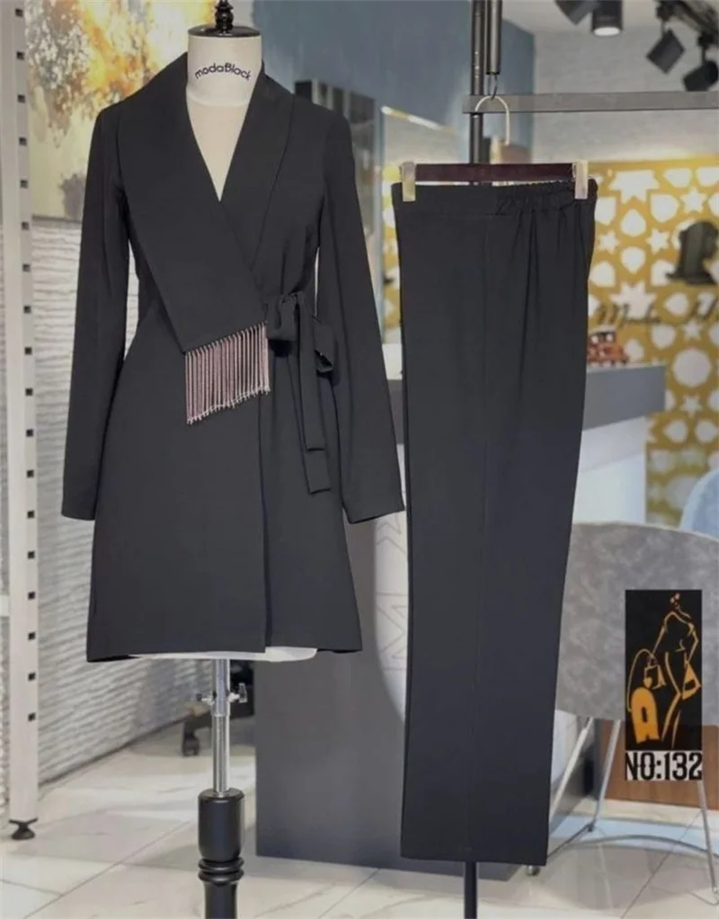 Formal Women Suit Set 2 Piece Beading Blazer+Loose Pants Trousers Office Lady Jacket Cotton Customized Wedding Prom Coat
Formal Women Suit Set 2 Piece Beading Blazer+Loose Pants Trousers Office Lady Jacket Cotton Customized Wedding Prom Coat