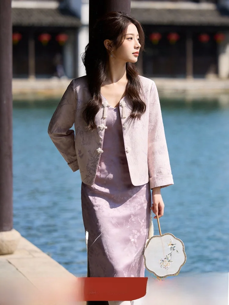 Slimming Effectiveness Large Size Women's Fashion Set Spring 2026 High Waist Button up Jacket Strap Dress Elegant Style
Slimming Effectiveness Large Size Women's Fashion Set Spring 2026 High Waist Button up Jacket Strap Dress Elegant Style
