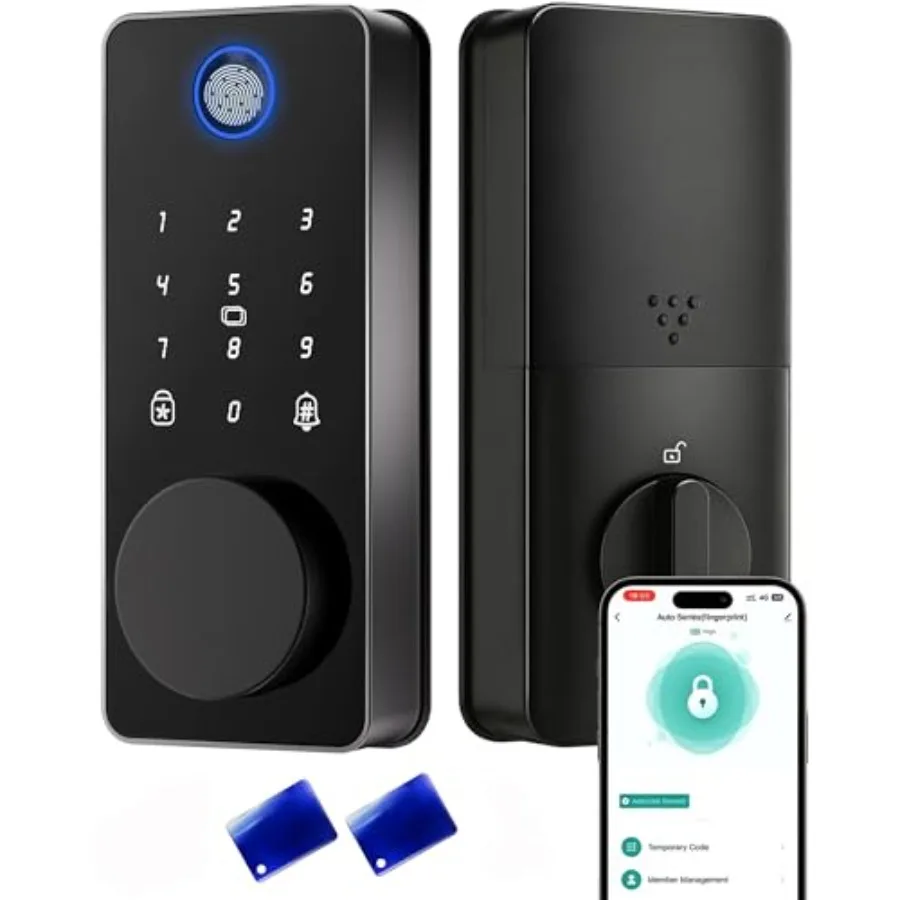 Smart Door Lock, Fingerprint Keyless Entry Door Lock Front Door App Control, Electronic Touchscreen Keypad Deadbolt, Auto Lock,
Smart Door Lock, Fingerprint Keyless Entry Door Lock Front Door App Control, Electronic Touchscreen Keypad Deadbolt, Auto Lock,