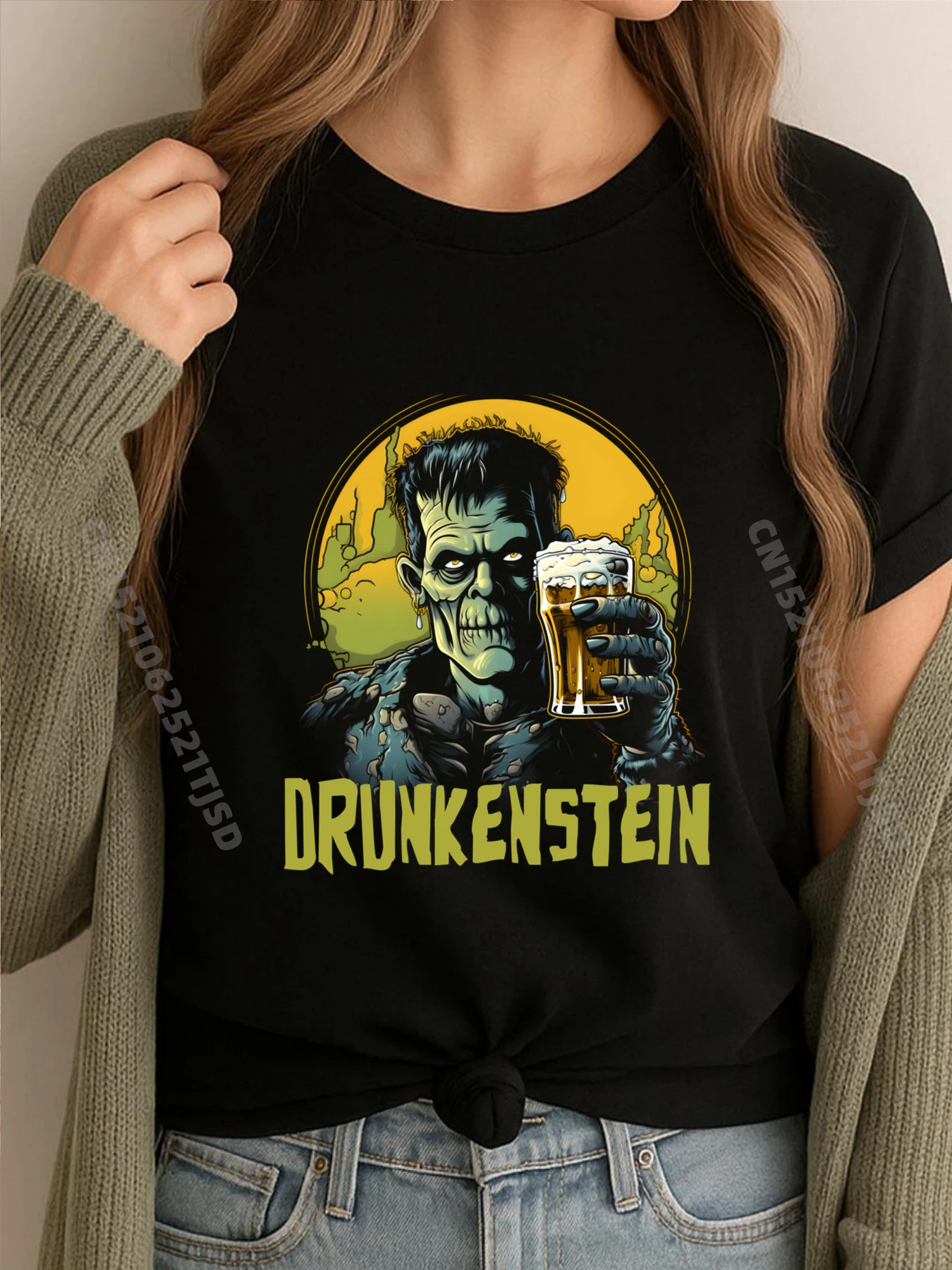 Halloween Drunkenstein Monster I Funny Halloween Printed T-Shirt Female Tee Shirt Woman Leisure
Halloween Drunkenstein Monster I Funny Halloween Printed T-Shirt Female Tee Shirt Woman Leisure