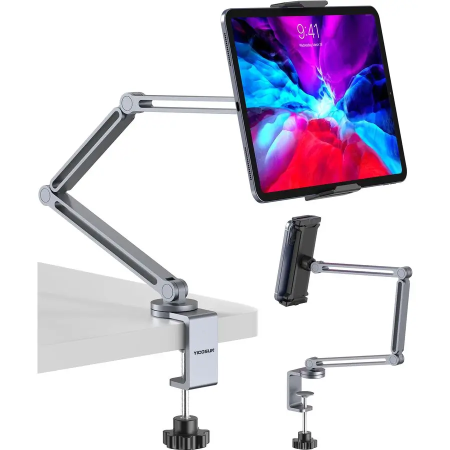 Arm Mount with Super Grip, Adjustable Foldable Holder amp Heavy Duty Aluminum 360 Rotating Clamp for iPad, Phone, Monitor, Kindl
Arm Mount with Super Grip, Adjustable Foldable Holder amp Heavy Duty Aluminum 360 Rotating Clamp for iPad, Phone, Monitor, Kindl