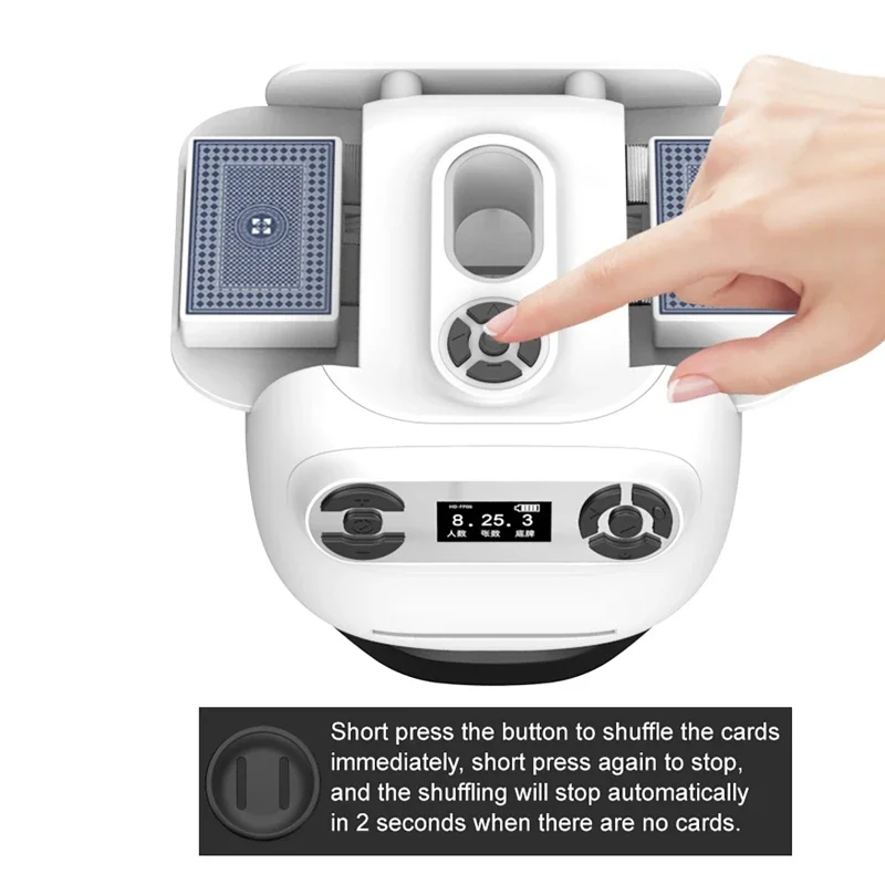 Automatic Card Shuffler 2 in 1 Playing Cards Shuffling Tool Poker Device 360° Rotating Card shuffle Dealer Dispenser Machine
Automatic Card Shuffler 2 in 1 Playing Cards Shuffling Tool Poker Device 360° Rotating Card shuffle Dealer Dispenser Machine