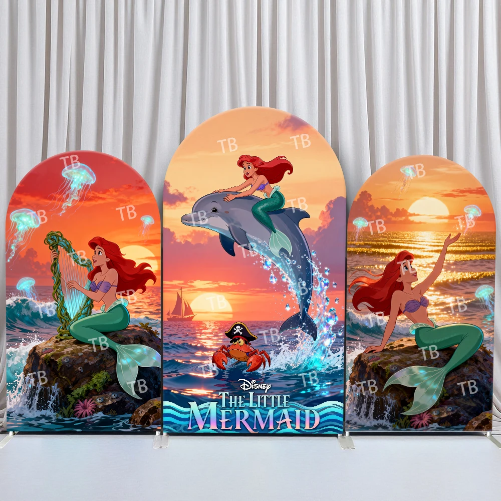 Disney Little Mermaid Arch Backdrop Cover Birthday and Baby Shower Sunset Dolphin Harp Theme Kids Party Photo Booth Decor
Disney Little Mermaid Arch Backdrop Cover Birthday and Baby Shower Sunset Dolphin Harp Theme Kids Party Photo Booth Decor