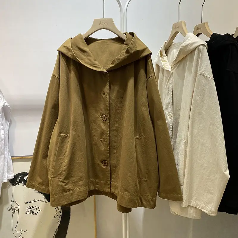Spring and Autumn New Women's Hooded Jacket Loose Commuter Oversized Work Jacket
Spring and Autumn New Women's Hooded Jacket Loose Commuter Oversized Work Jacket