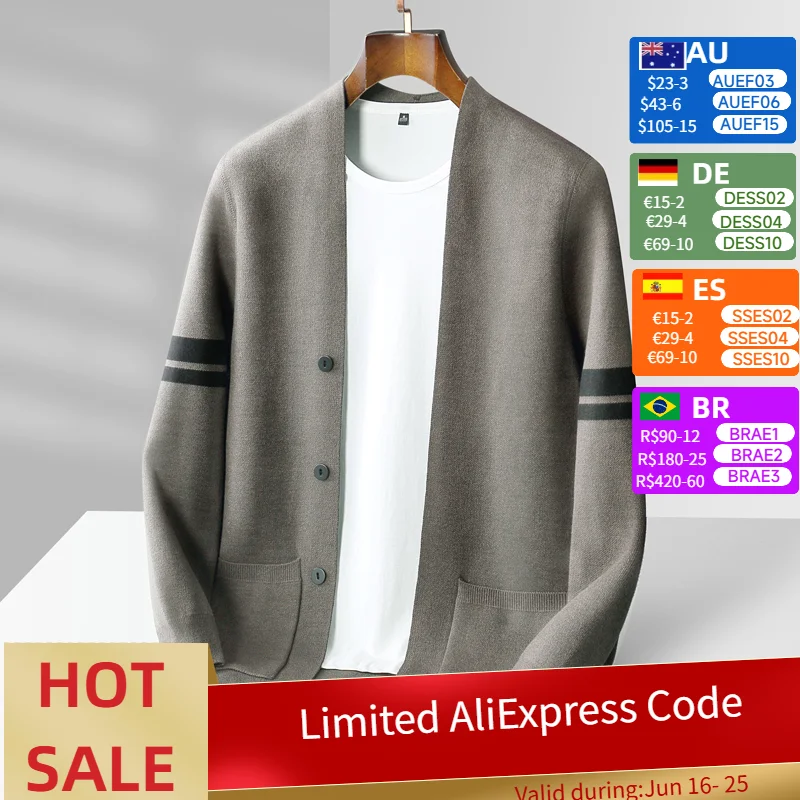 Autumn Winter New Men 100% Pure Wool Sweater Knit Jacket Business Coat Casual Cardigan Loose Cashmere Color Block Sweater
Autumn Winter New Men 100% Pure Wool Sweater Knit Jacket Business Coat Casual Cardigan Loose Cashmere Color Block Sweater