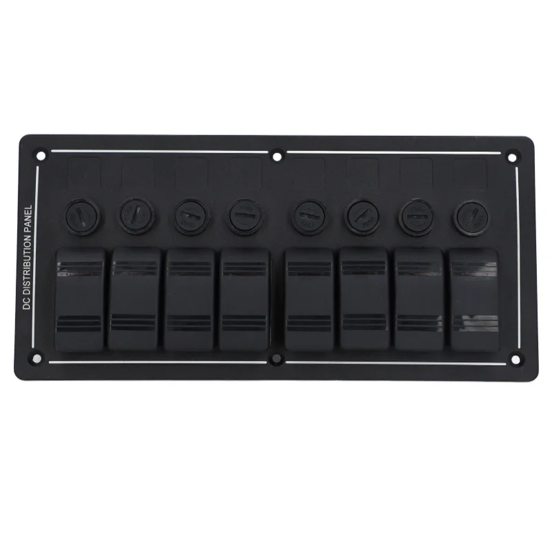 8 Gang Rocker Switch With Overload Protector Aluminum Alloy Pre Wired Toggle Switch Panel For 12V RV Marine Boat Truck
8 Gang Rocker Switch With Overload Protector Aluminum Alloy Pre Wired Toggle Switch Panel For 12V RV Marine Boat Truck