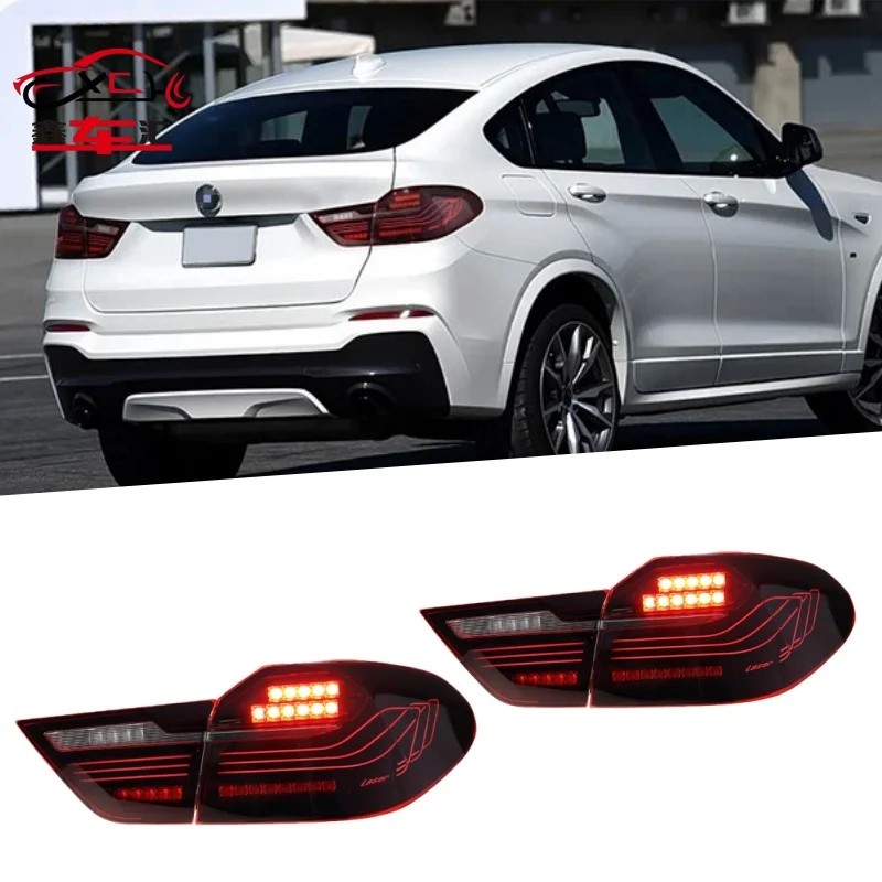 Задний фонарь для BMW X4 2014-2017 годов выпуска, модель F26, модифицированный в стиле CSL, с LED-поворотниками, стоп-сигналами и фонарями заднего хода.
Задний фонарь для BMW X4 2014-2017 годов выпуска, модель F26, модифицированный в стиле CSL, с LED-поворотниками, стоп-сигналами и фонарями заднего хода.