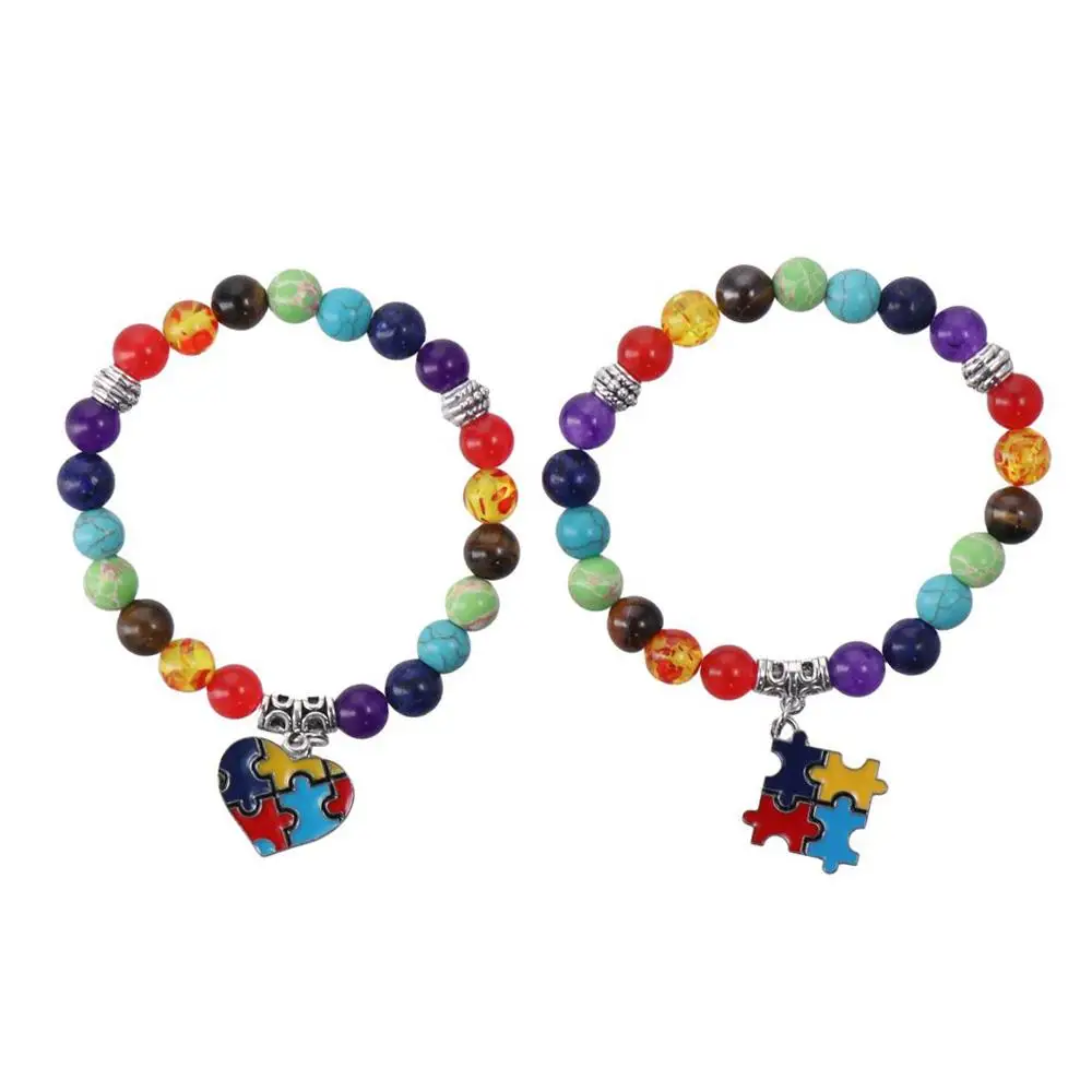 2 Pcs Utility Alloy Autism Awareness Bracelets 7.5 Inch Colorful Autism Awareness Accessories Love Pendant
2 Pcs Utility Alloy Autism Awareness Bracelets 7.5 Inch Colorful Autism Awareness Accessories Love Pendant