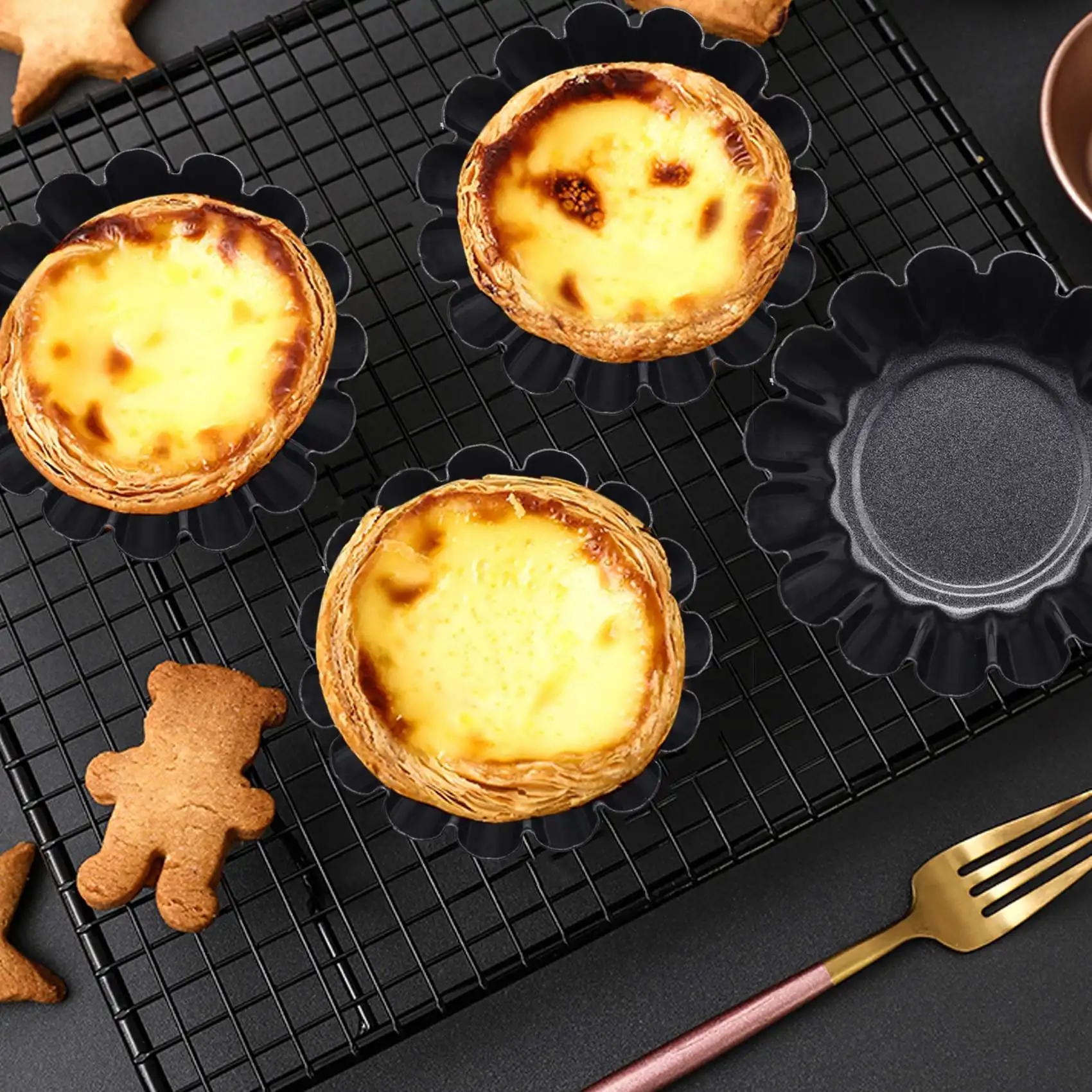A42I-Non-Stick Tart Quiche Flan Pan Mold Muffin Cup Pie Pizza Cake Mold Cupcake Egg Tart Tartlet Baking Mold 8Pcs
A42I-Non-Stick Tart Quiche Flan Pan Mold Muffin Cup Pie Pizza Cake Mold Cupcake Egg Tart Tartlet Baking Mold 8Pcs